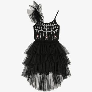 Tutu Du Monde dress black spider web tulle girls size 10 - 11 ballet Halloween